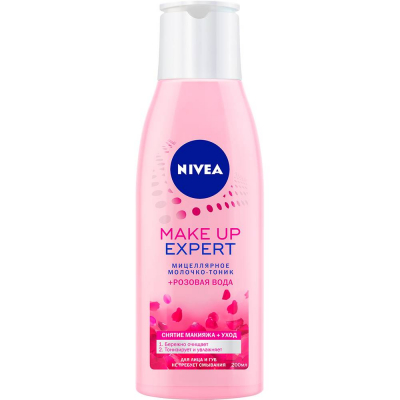 Мицеллярное молочко-тоник + розовая вода Nivea Visage Make Up Expert