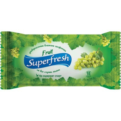 Влажные салфетки Superfresh Fruit 15 шт.