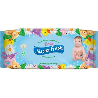Влажные салфетки Superfresh для детей и мам 72 шт.