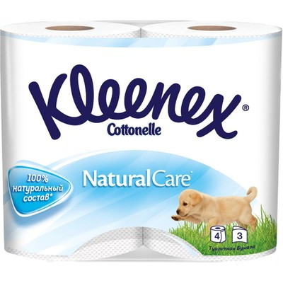 Туалетная бумага Kleenex белая 3 слоя 4шт