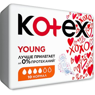 Прокладки гигиенические Kotex Young Нормал 10шт