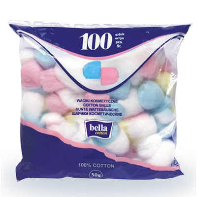 Ватные шарики Белла цветные 100шт