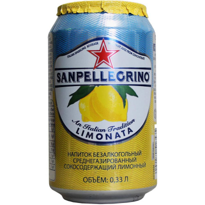 Напиток безалкогольный S.Pellegrino газированный лимон банка
