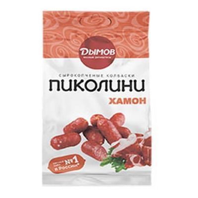 Колбаски Дымов Пиколини со вкусом Хамона сырокопченые