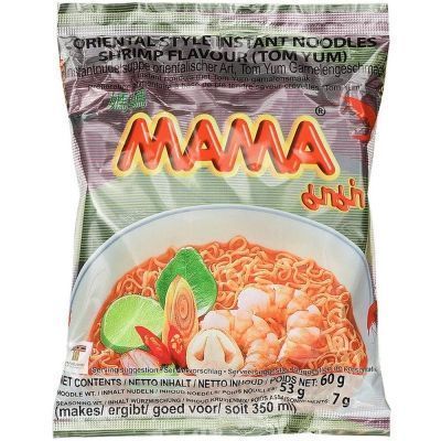 Лапша быстрого приготовления МАМА со вкусом креветки Том Ям брикет