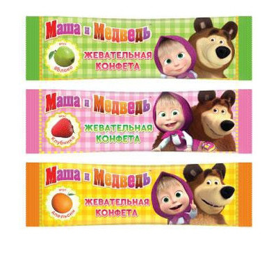 Жевательные конфеты Маша и Медведь 3 вкуса 