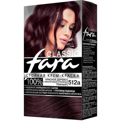 Краска для волос Fara Classic 512А красное дерево с темно-фиолетовым отливом