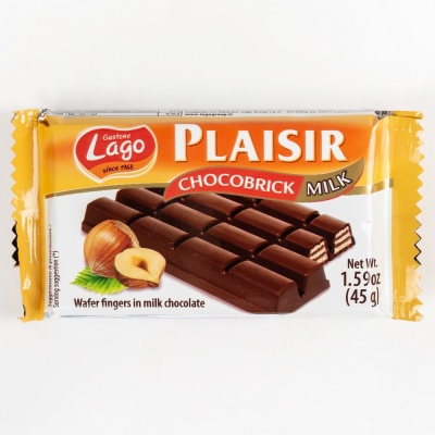 Вафли Gastone Lago Plaisir в молочном шоколаде с ореховой начинкой