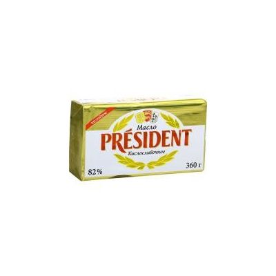 Масло President сливочное несолёное 82%