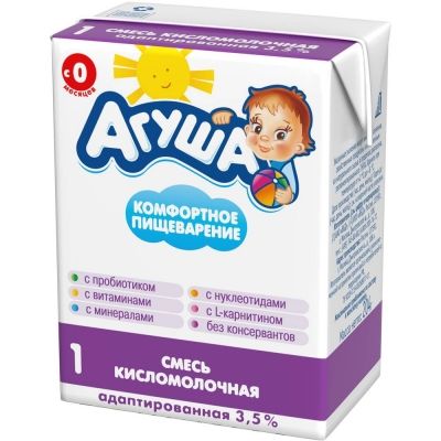 Смесь детская кисломолочная Агуша 1 3.5%