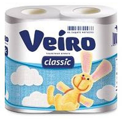 Туалетная бумага Veiro классик белая 2-сл 4 рул