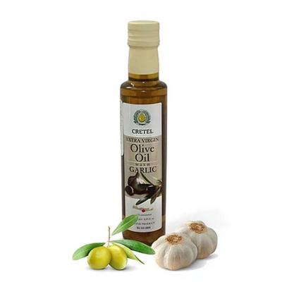 Масло оливковое СRETEL ESTATE c чесноком Extra Virgin, кислотность 0,3, ст/б 