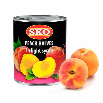 Персики SKO половинки в сиропе, ж/б