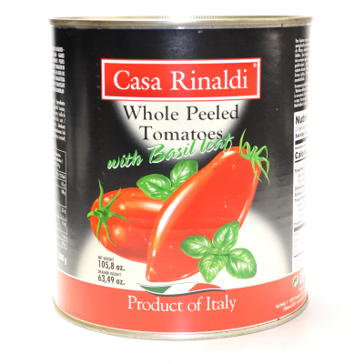 Помидоры Сasa Rinaldi очищенные в томатном соке с базиликом