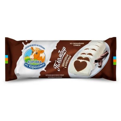 Мороженое Коровка из Кореновки 2-х слойное ваниль, шоколад полено