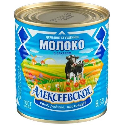 Молоко цельное сгущенное Алексеевское с сахаром 8,5%