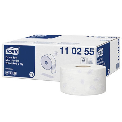 Туалетная бумага T2 Тork Premium в мини рулонах  ультрамягкая, 120мх9,5см, 600 лист., 3сл., белая