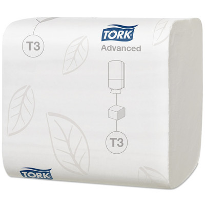 Туалетная бумага T3 Tork Advanced листовая 242лист., 19х11см, 2 сл. белая