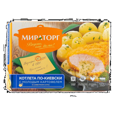 Котлета Мираторг по-киевски с молодым картофелем в сливочном соусе замороженная