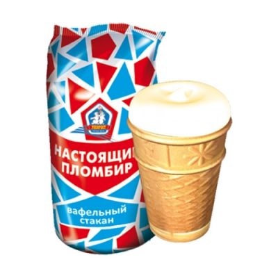 Мороженое РосФрост НАСТОЯЩИЙ ПЛОМБИР ваниль Стакан