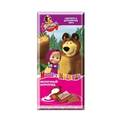 Плитка Славянка Детский сувенир молочный (Маша и Медведь)
