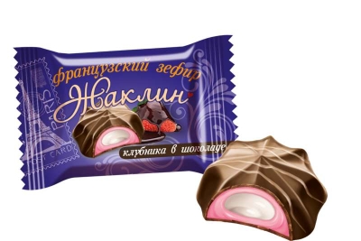 Конфеты Славянка Жаклин французский зефир вкус клубники в шоколаде