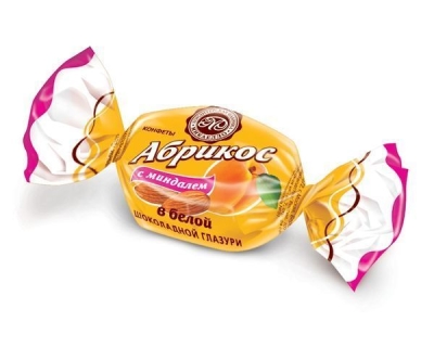 Конфеты Микаелло Абрикос с миндалем в белой шоколадной глазури