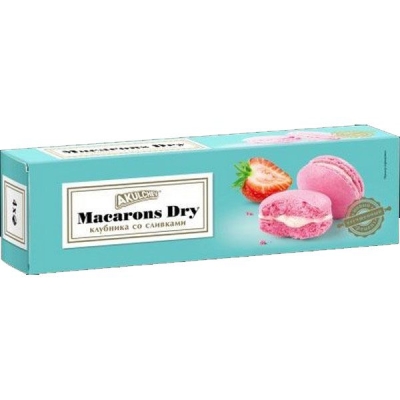 Печенье Акульчев Макарунс Драй (Macarons Dry) со вкусом клубники и сливок