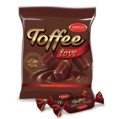 Ирис шоколадный Азовская кондитерская фабрика Тоффи Love глазированный