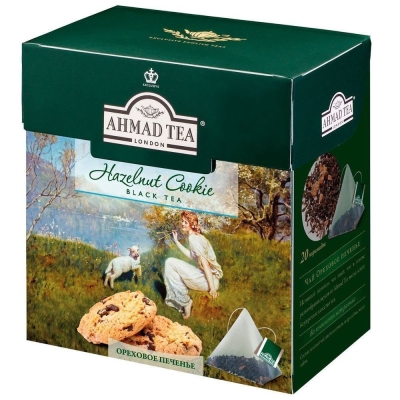 Чай черный Ahmad Tea Ореховое печенье карт. коробочка