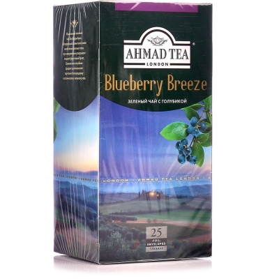 Чай зеленый Ahmad Tea Блуберри Бриз 25 пак.