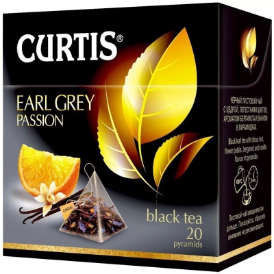 Чай черный Curtis Earl grey passion 20 пирамидок