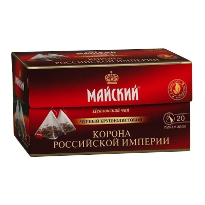 Чай черный Майский Корона Российской Империи 20 пирамидок