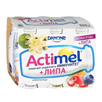 Кисломолочный продукт Actimel Лесные ягоды-липа 2,5%