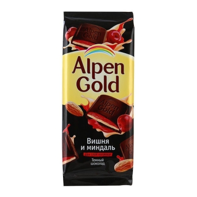 Шоколад Альпен Гольд темный Вишня Миндаль