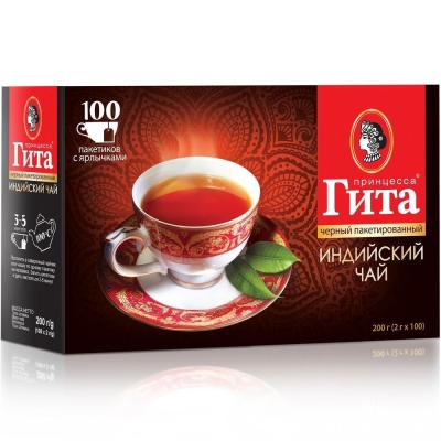 Чай Принцесса Гита Индия 100 пак с ярлыком
