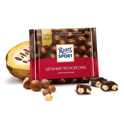 Шоколад темный  Ritter Sport  Цельный лесной орех