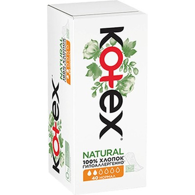 Прокладки ежедневные Kotex Natural Нормал Органик 40 шт