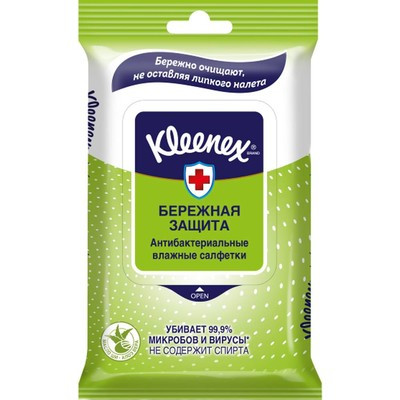 Влажные салфетки антибактериальные Kleenex (семейные) 40шт