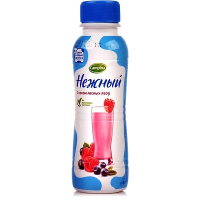 Напиток йогуртный Кампина Нежный с соком лесных ягод (бутылка)