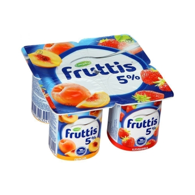Продукт йогуртный Фруттис 5% клубника-персик