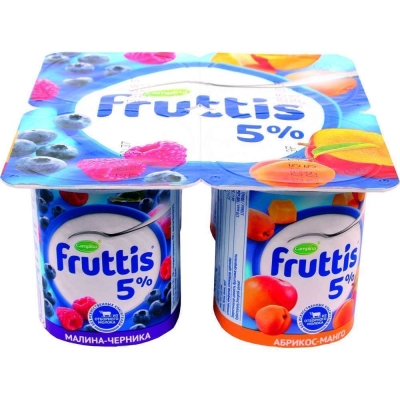 Продукт йогуртный Фруттис 5% малина-черника, абрикос-манго