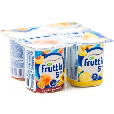 Продукт йогуртный Фруттис 5% персик-маракуйя, ананас-дыня