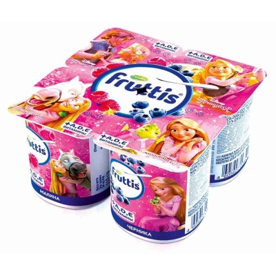 Продукт йогуртный Фруттис для девочки DISNEY малина черника с витаминами А, Д, Е