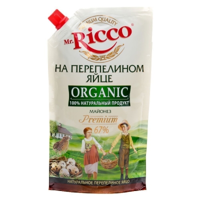 Майонез Mr.Ricco на перепелинных яйцах 67% (пакет дозатор)