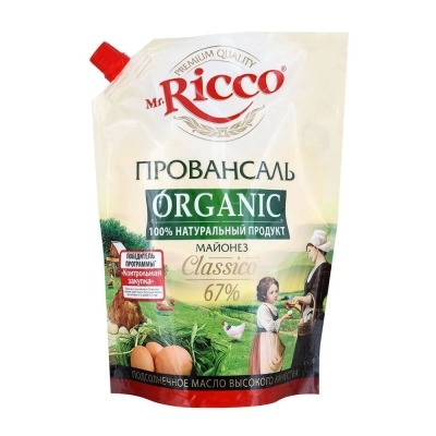 Майонез Mr.Ricco Провансаль 67% (пакет дозатор)