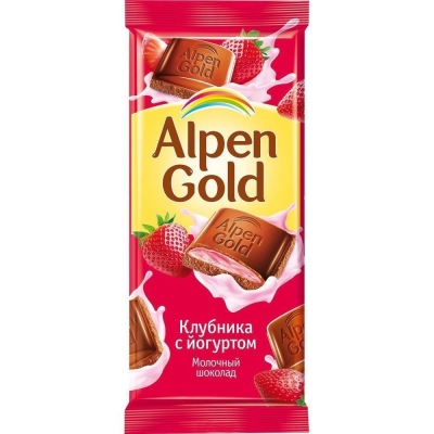 Шоколад Аlpen Gold клубника-йогурт