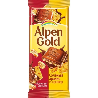 Шоколад Аlpen Gold соленый арахис+крекер