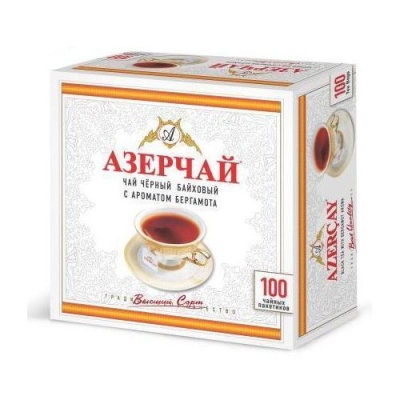 Чай черный с бергамотом Азерчай 100пак без конверта