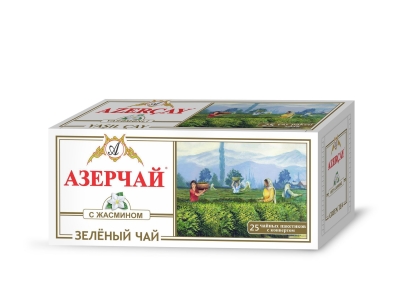 Чай зеленый Азерчай пакетированный с жасмином 25пак с конвертом